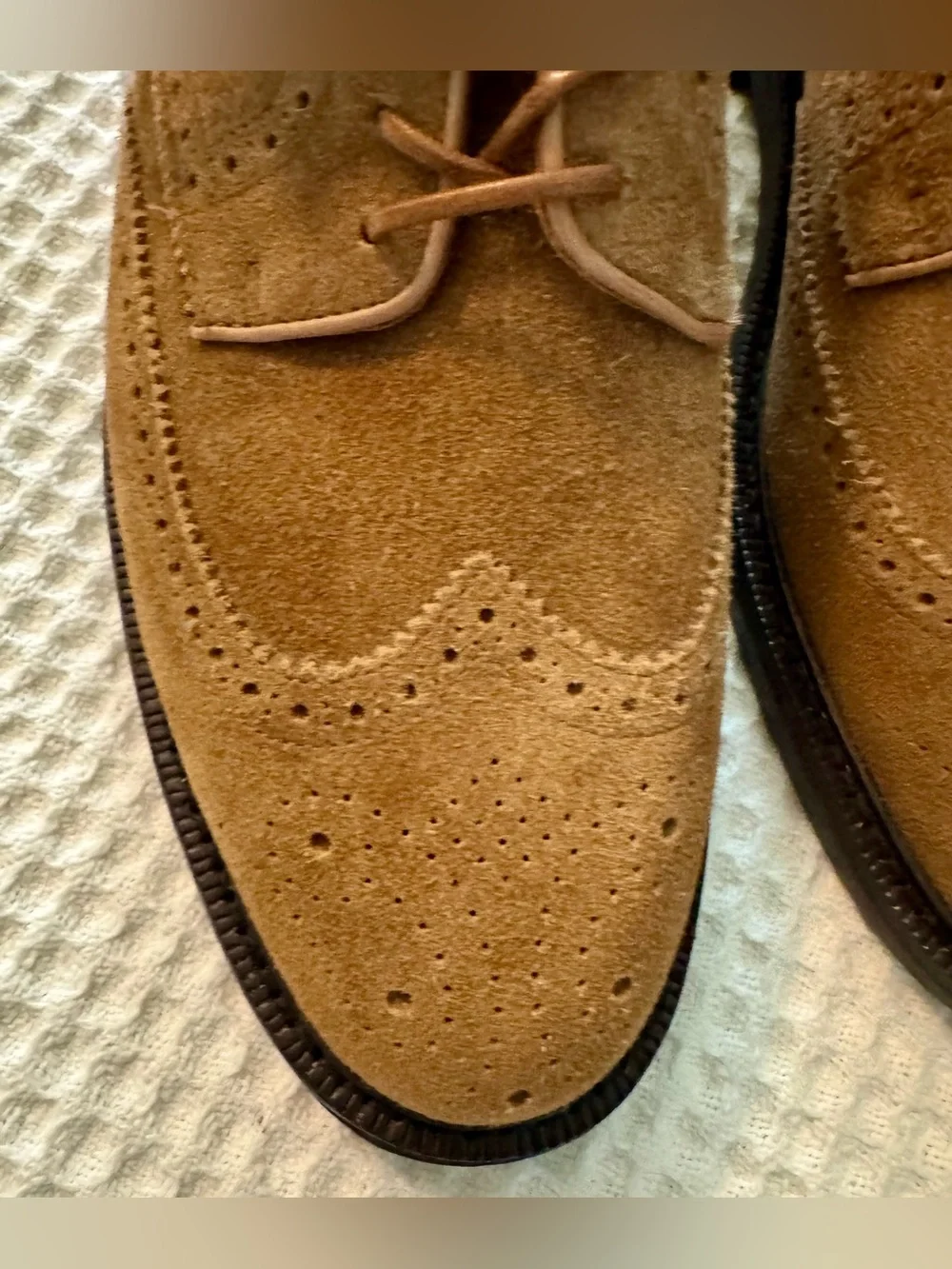 Polo Ralph Lauren Men's Asher LaceUp Suede Wingtip Oxford Shoe, Brown US 10 D US